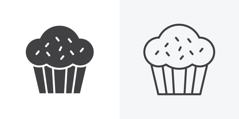 Muffin icon. Line Art And Clip art Style Design