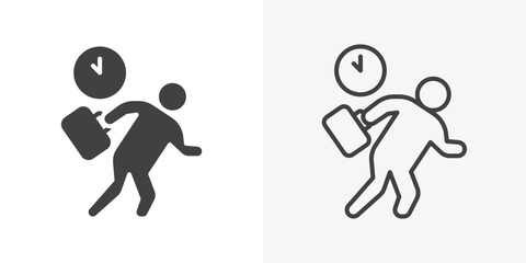 Late icon. Line Art And Clip art Style Design