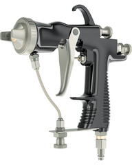 Black electrostatic air spray gun, transparent background