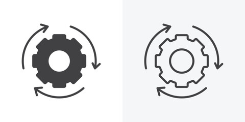 Implementation icon. Line Art And Clip art Style Design