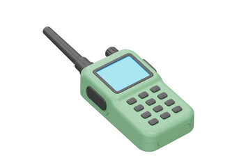Isolated Green Walkie-Talkie for Communication