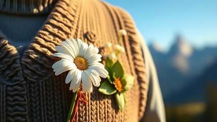 Glowing Swiss lantern with white cross motif, resting on rustic wood with alpine meadow in soft focus.