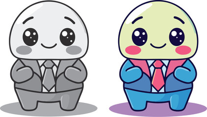 cartoon character of businessman