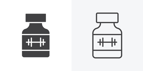 Fitness supplement icon. Line Art And Clip art Style Design