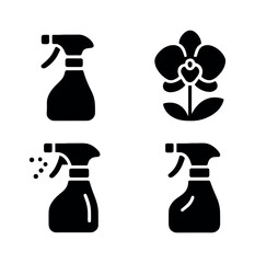 Black Plant Mister Icons