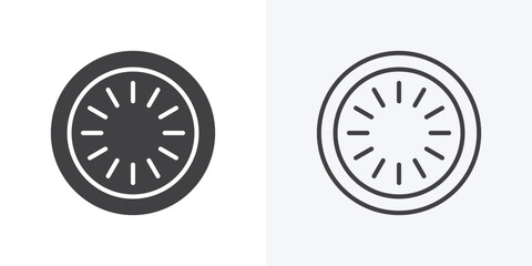 Cucumber slice icon. Line Art And Clip art Style Design