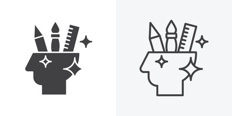 Creativity icon. Line Art And Clip art Style Design