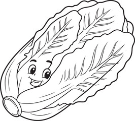 Obraz premium Cheerful Romaine Lettuce Character for Educational and Healthy F