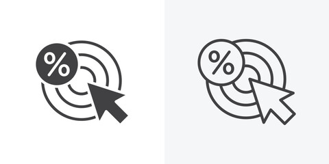 Click through rate icon. Line Art And Clip art Style Design