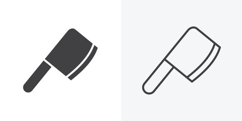 Chopper knife icon. Line Art And Clip art Style Design