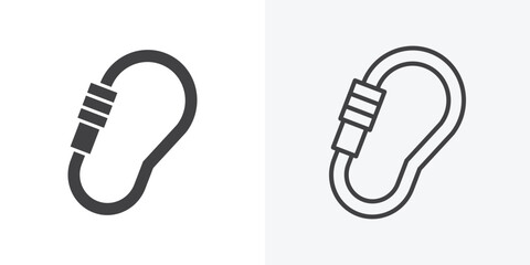 Carabiner icon. Line Art And Clip art Style Design