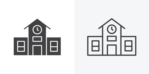 Campus icon. Line Art And Clip art Style Design