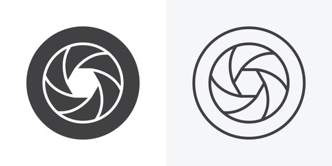 Camera shutter icon. Line Art And Clip art Style Design