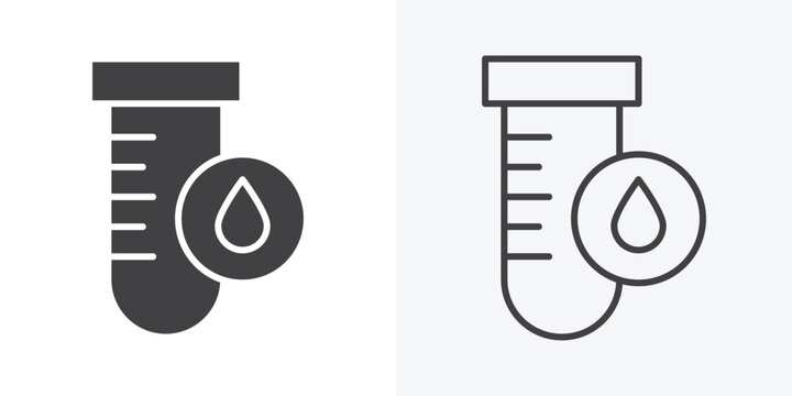 Blood test icon. Line Art And Clip art Style Design