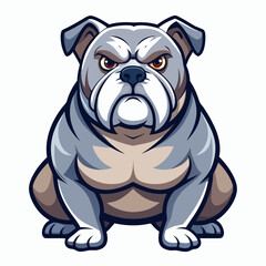 vector illustration of bulldog, sitting, abstract
