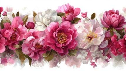 Pink and white peony floral bouquet