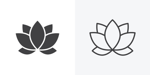 Lotus icon. Line Art And Clip art Style Design
