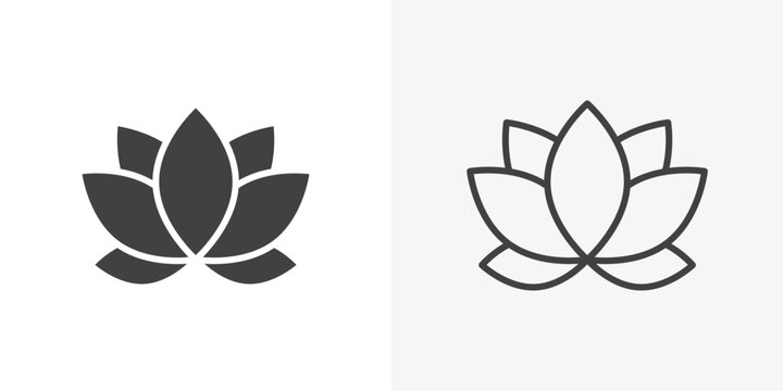 Lotus icon. Line Art And Clip art Style Design