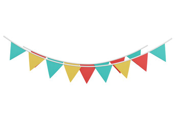 Isolated Colorful Bunting Banner for Party Decoration