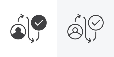 Customer journey icon. Line Art And Clip art Style Design