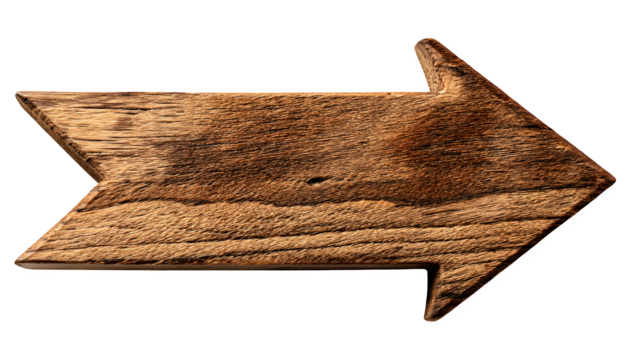 Wooden directional step arrow pointing up on white background