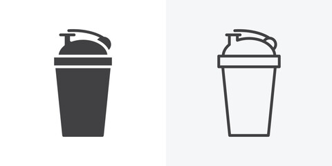 Protein shake icon. Line Art And Clip art Style Design