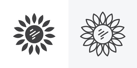 Fototapeta premium Sunflower icon. Line Art And Clip art Style Design