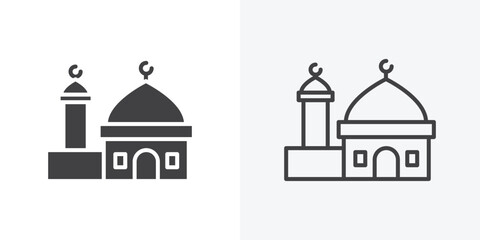 Obraz premium Mosque icon. Line Art And Clip art Style Design