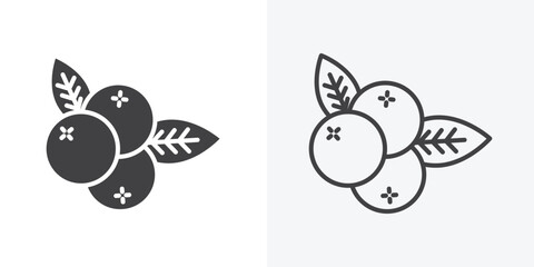 Fototapeta premium Blueberry icon. Line Art And Clip art Style Design