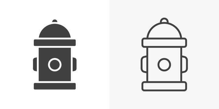 Fire hydrant icon. Line Art And Clip art Style Design