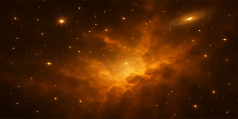 An abstract starry night sky background with a glowing nebula