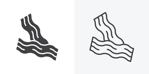 Bacon icon. Line Art And Clip art Style Design
