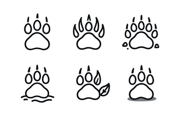 Obraz premium Bear Paw Tracks Icons