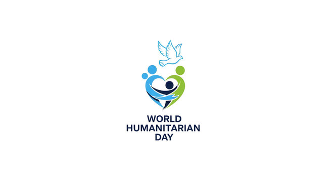 World Humanitarian Day logo: unity, support, peace