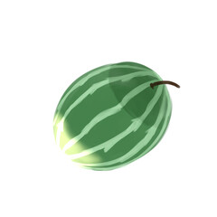 Whole Watermelon Cute Cartoon Illustration