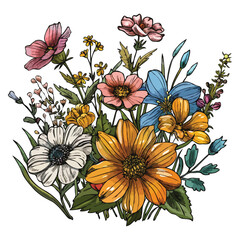 A Vibrant Bouquet of Wildflowers A Burst of Color and Life in a Delightful Floral Arrangement for Any Occasion