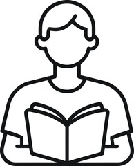 Young Person Reading Book Illustration Design