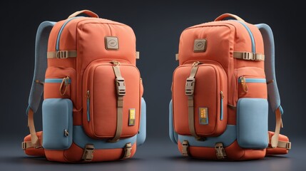 Fototapeta premium Backpack set banner