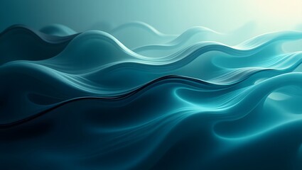 Fototapeta premium Dual-tone waves: turquoise and black