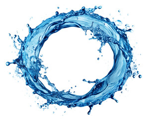  liquid blue water ring splash isolated on white background PNG , AI GENERATED