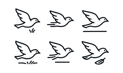 Minimal Bird Flight Icons