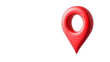 Red map pin location icon marker on a white background