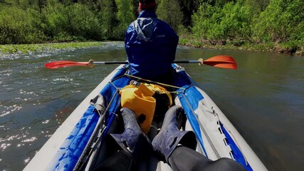 Kayak along a peaceful river, surrounded by lush greenery. This exhilarating activity suits outdoor enthusiasts and nature lovers seeking adventure and tranquility in a pristine environment