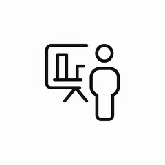 presentation with charts icon sign vector
