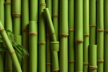 Fototapeta premium Bamboo wall banner