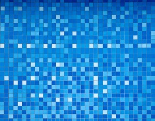 Blue square mosaic tile pattern