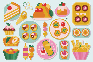 A colorful assortment of delicious desserts and snacks