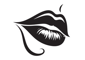 sexy lips kiss woman logo silhouette, lips dripping logo silhouette vector illustration, sexy mouth logo silhouette, lipstick kiss, woman sexy lips kiss logo vector silhouette on white background 