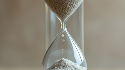 Translucent hourglass with memories as sand, some grains glowing red to signify cognitive health concerns.