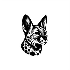 Fototapeta premium Serval cat head illustration